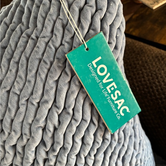 Lovesac 24x24 Baby Blue Corded Throw Pillow NWT - Picture 3 of 3